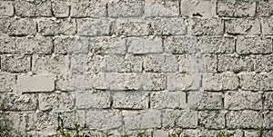 Old white brick wall