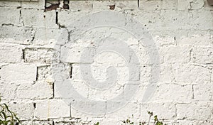 Old white brick wall