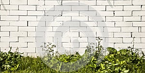 Old white brick wall