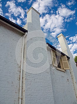 Old white brick wall