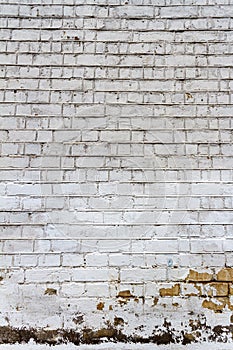 Old white brick wall texture background