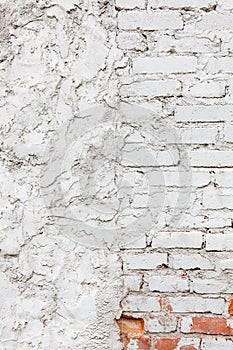 Old white brick wall texture background