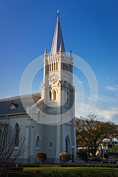 Old White Church against deep blue sky, Robertson