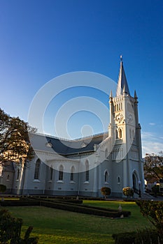 Old White Church against deep blue sky, Robertson