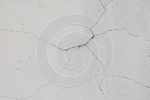 Old white concrete crack wall and copy space for add text
