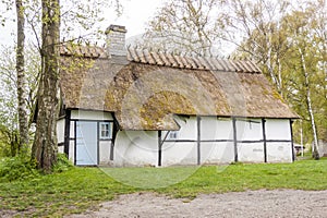 Old white house on coast of Stevns Klint - Denmark