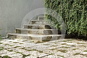 Old White Outdoor Stone Staircase