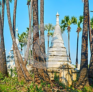 The pagodas of Bagaya Monastery, Ava, Myanmar