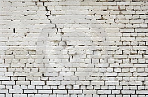 Old white painted brick wall texture