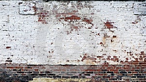 Old White Painted Peeling Brick Wall