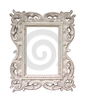 Old white picture frame