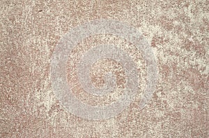 Old white and pink sprayed plaster closeup