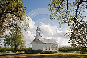 Old white rural church