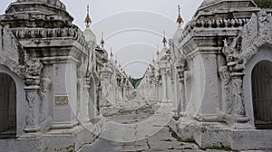 The old white temple in Yangon