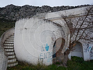 Old white unused spanish house