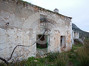 Old white unused spanish house