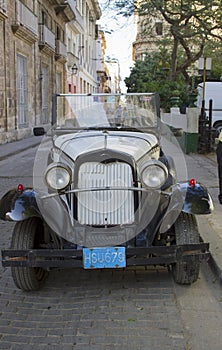 Old white vintage car 2