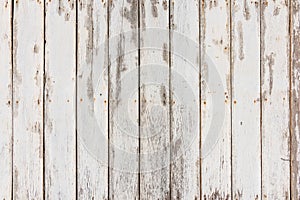 Old white wood wall panel pattern. White wooden plank texture for background