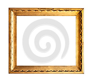 Old wide wooden picture frame cutout