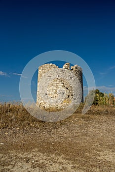 Old Wind mill on Lefkas Island Greece