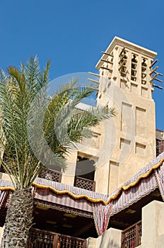 Old wind towers, Arabian architecture, Dubai, UAE.