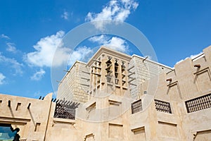 Old wind towers, Arabian architecture, Dubai, UAE.