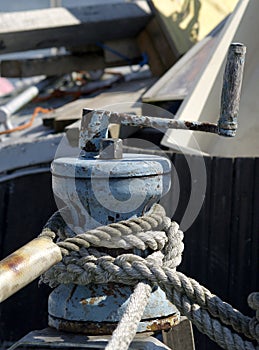 Old windlass and rope