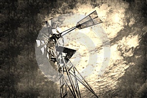 Old Windmill Abstract Background