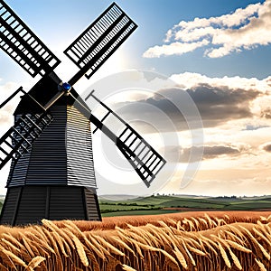 old windmill, AI-Generatet