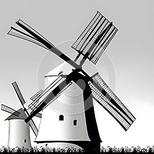 old windmill, AI-Generatet