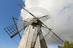 Old windmill in Angla Heritage Culture Center, Estonia photo