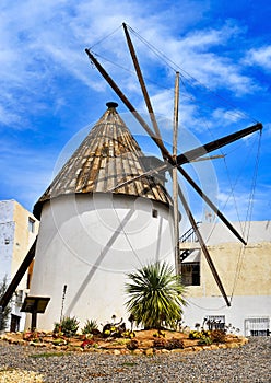 Old windmill in Carboneras, Spain