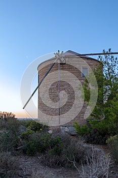 The old windmill in Ereikoussa island, Greece