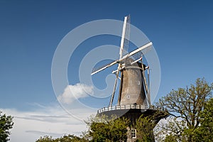 Old windmill in the historic centre of Leiden