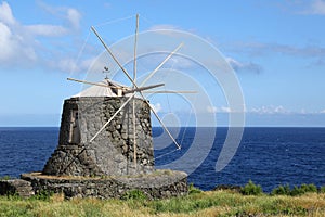 Old windmill on the island of Corvo Azores