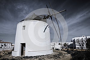 Old windmill located in Vejer de la Frontera, Spain photo