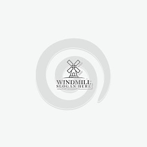 Old Windmill Logo Template sticker icon