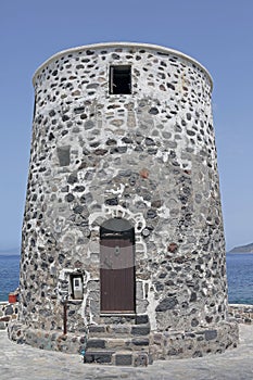 Old windmill in Mandraki on the island of Nisyros
