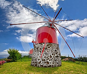 Old windmill near Conceicao Faial, Azores photo
