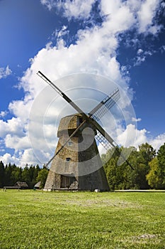 Old windmill, a rural landscape