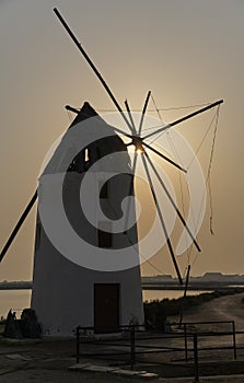 Old windmill to grind salt, in the coastal town of Lo Pagan, Murcia