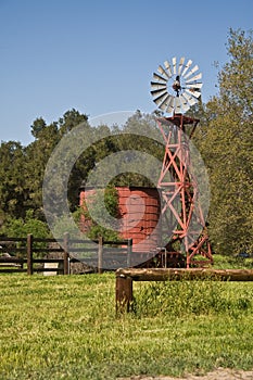 Old windmill and water tank