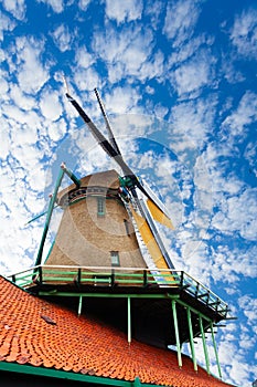 Old windmill in Zaandam, Netherlands