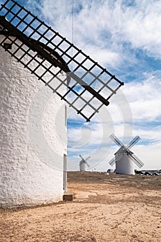Old windmills in Campo de Criptana, Castile la Mancha, Spain.