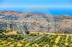 Old windmills on the island of Crete, Greece