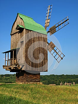Old windmills in Pirogovo, Ukraine