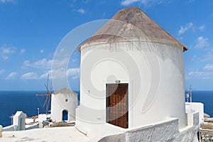 Old windmills in Santorini