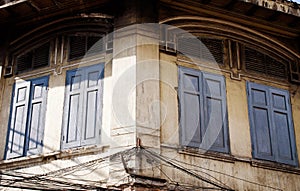 Old window at ancient building