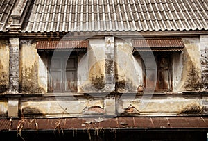 Old window at ancient building