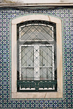 Old window in Bairro Alto, Lisbon, Portugal photo